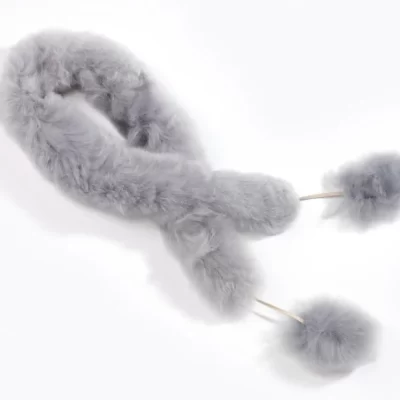 Real Baby Alpaca Pom Pom Scarf